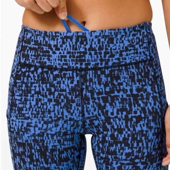 Lululemon Speed Up Tight 28" Urban Block Wild Bluebell Black leggings pockets - Picture 5 of 12